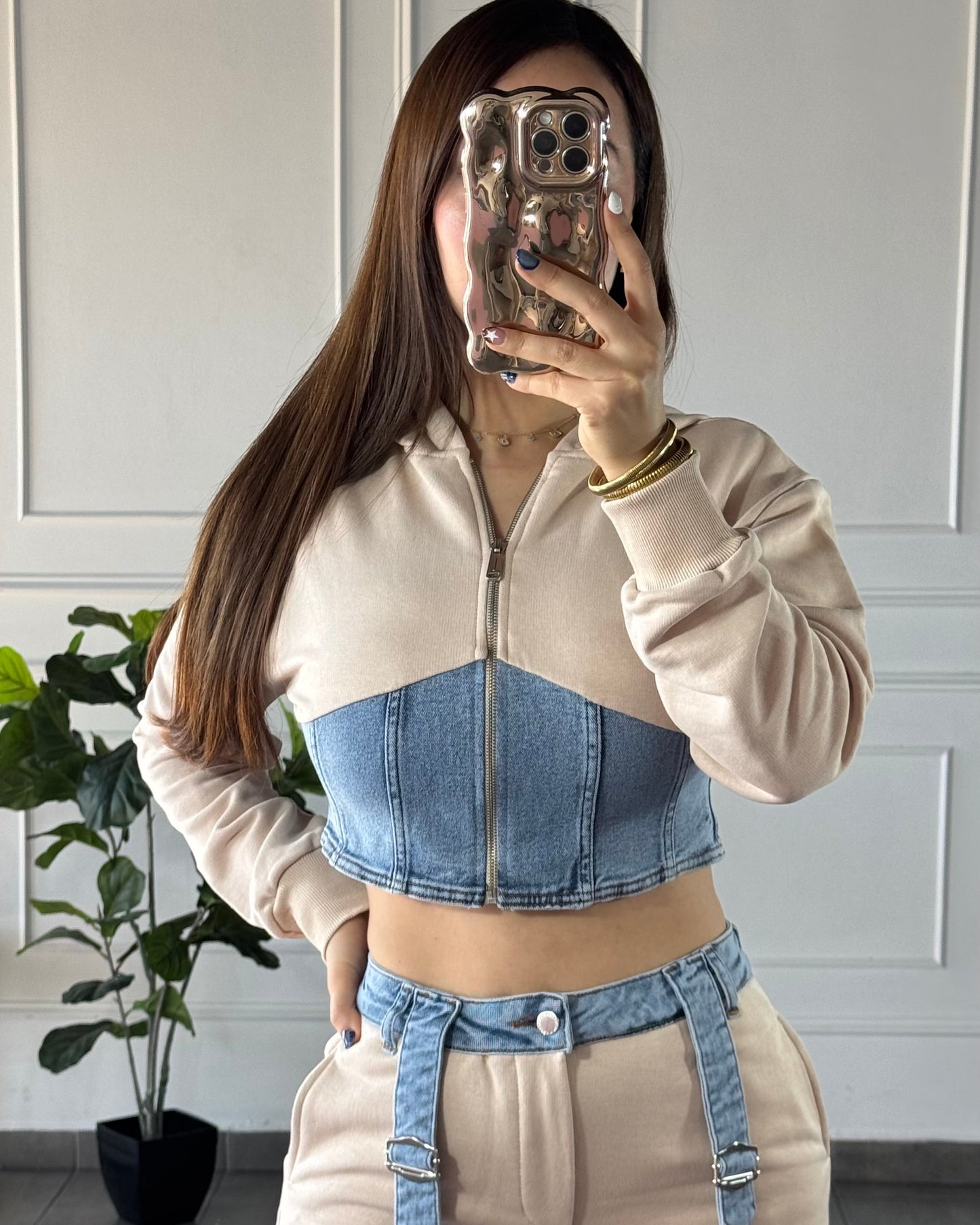 Conjunto Denim Beige