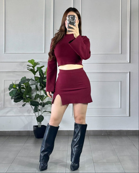 Set Falda Burgundy