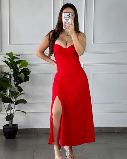 Vestido Midi Rojo