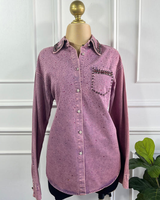 Camisa Mezclilla Rosa Piedras