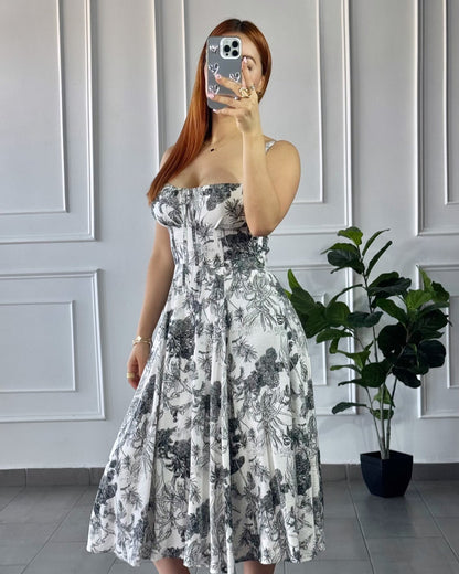 Vestido Midi Floral Black
