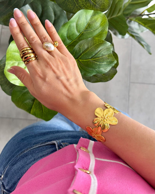 Pulsera Flor Chunky