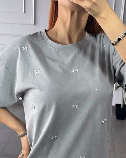 Blusa Moños Gris