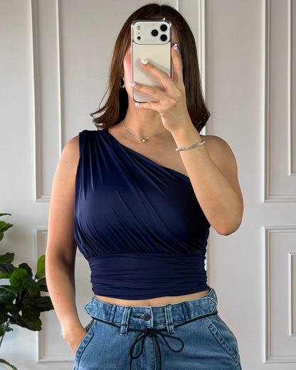 Blusa Asimetrica Navy