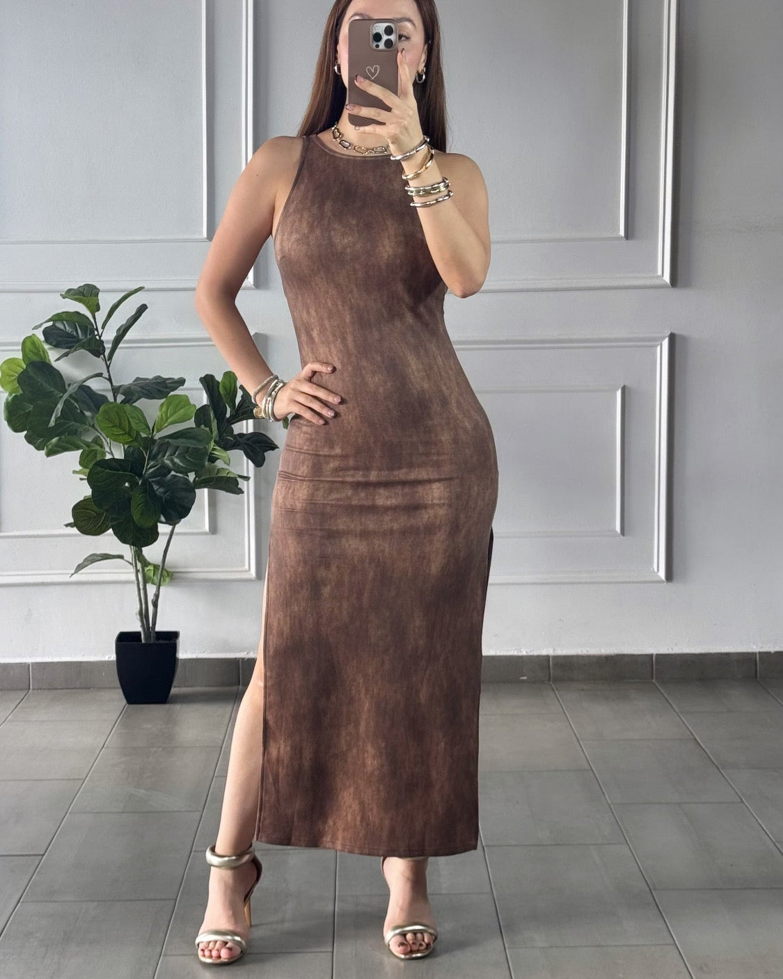 Vestido Midi Café