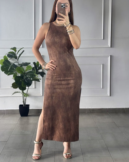 Vestido Midi Café