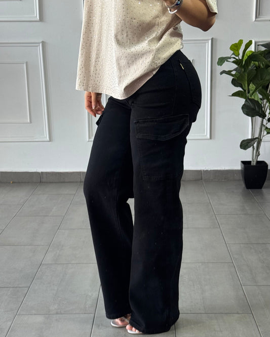 Jeans Cargo Black Vibrant