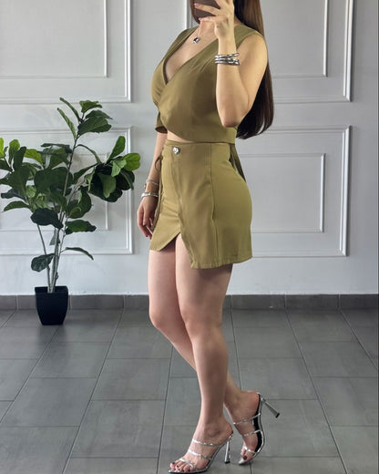 Set Falda Verde Olivo
