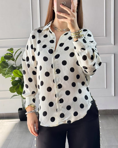 Camisa Lunares Black And White