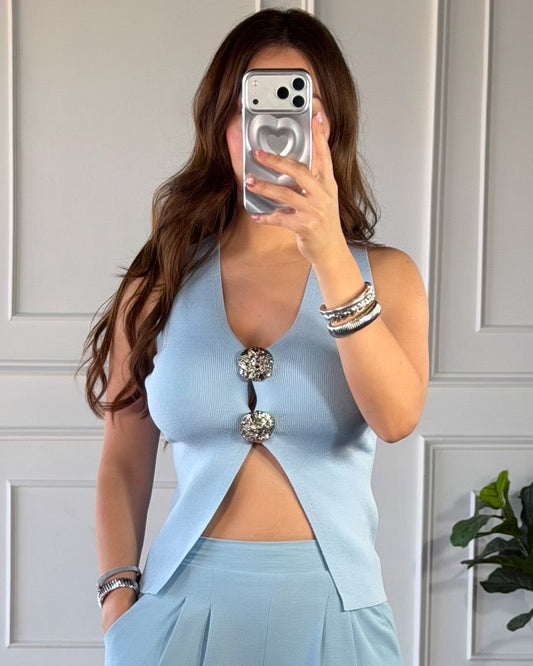 Top Blue & Silver