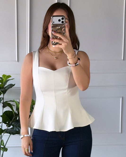 Blusa Plisada White