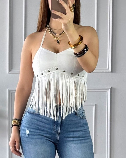 Top Western blanco