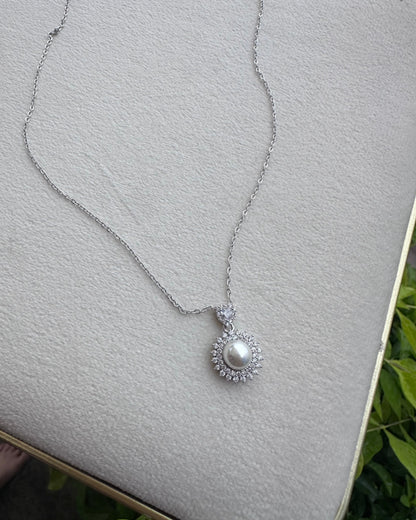 Collar Perla Brillo Plata