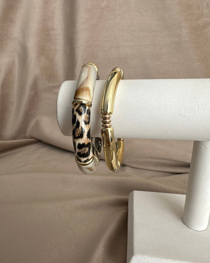 Pulsera Acrilico Beige Print