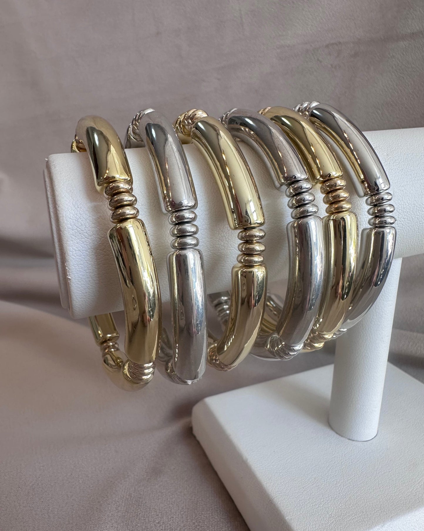 Pulsera Acrilico Plata Ch