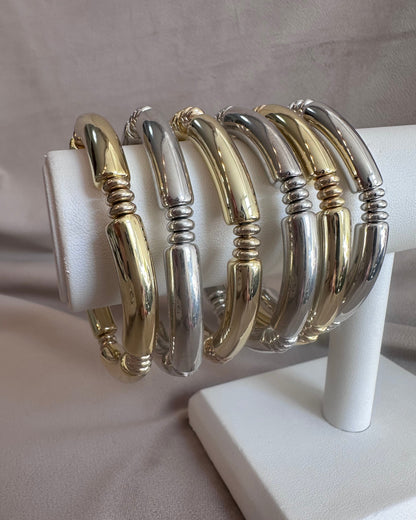 Pulsera Acrilico Plata Ch