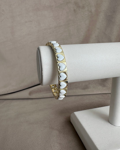 Pulsera Corazones Blancos