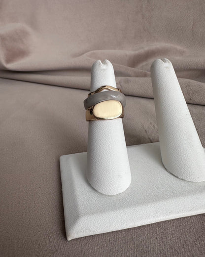 Set Anillo Beige Placa