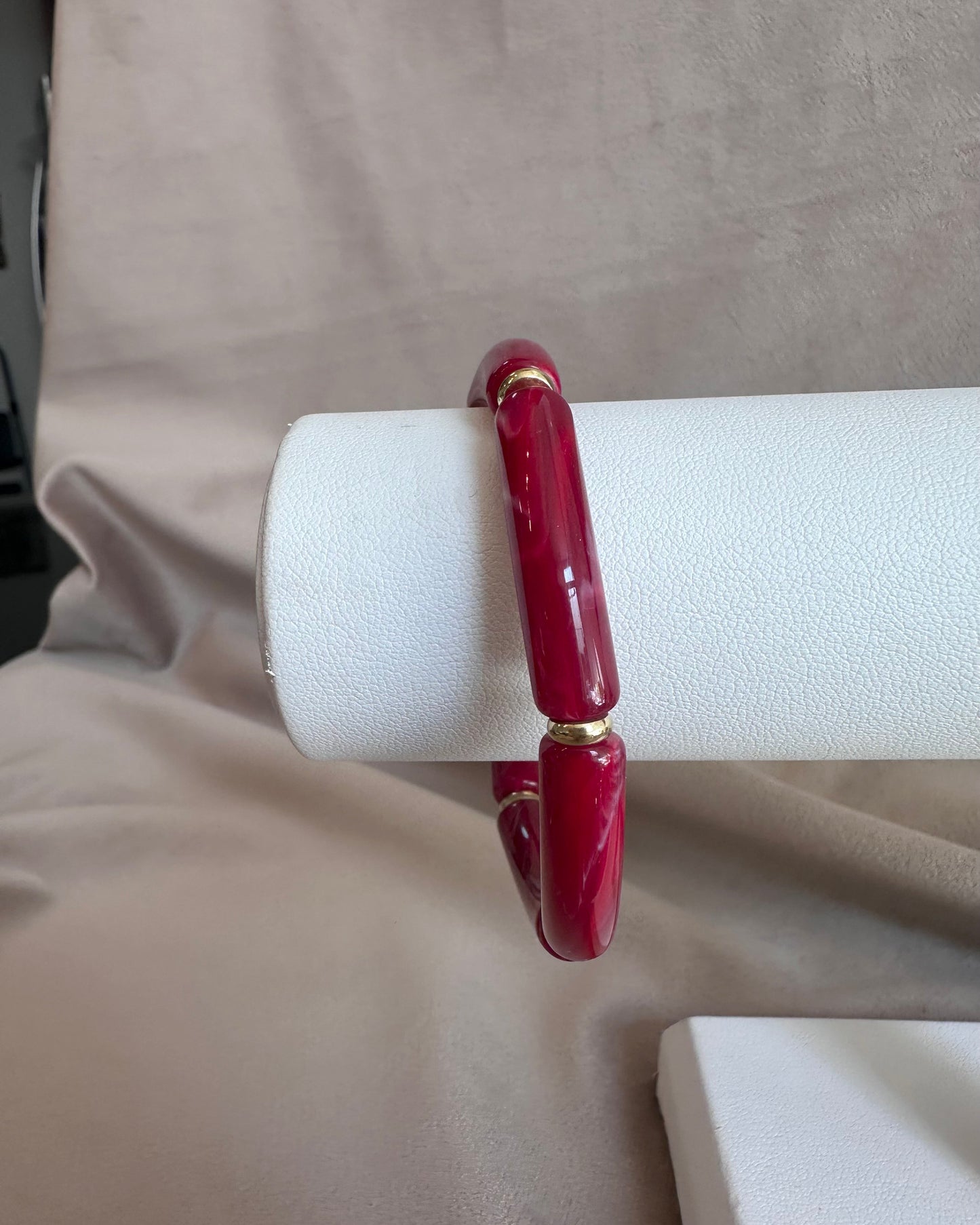 Pulsera Acrilico Roja Ch