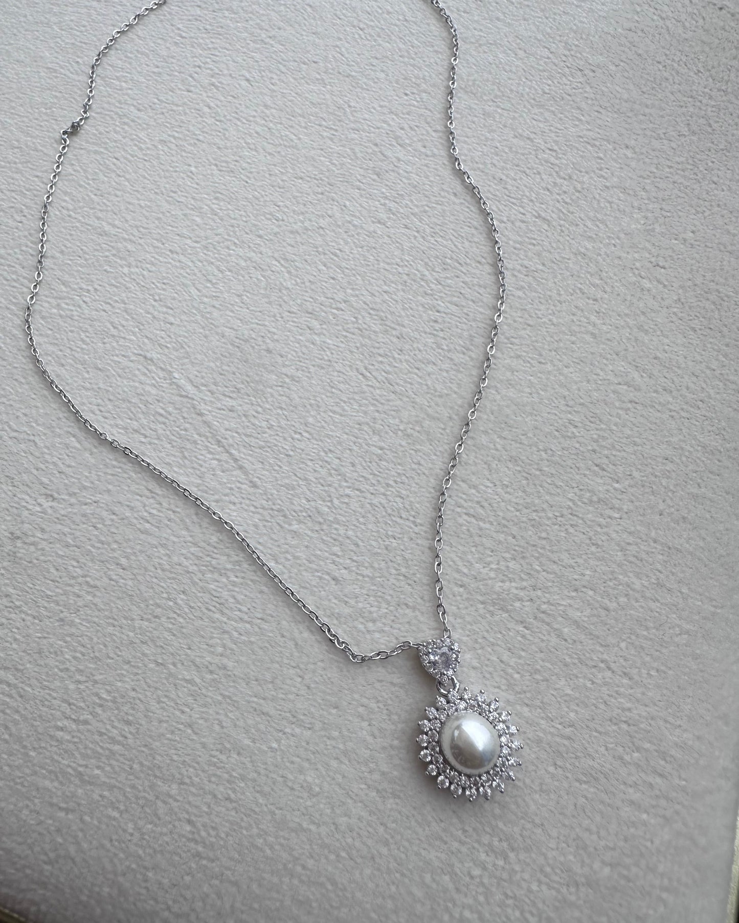 Collar Perla Brillo Plata