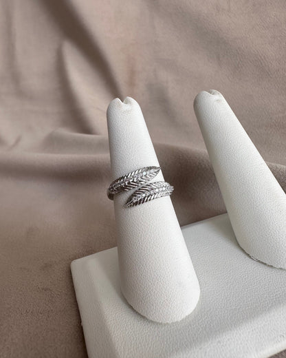 Anillo Hoja Entrelazado Plata