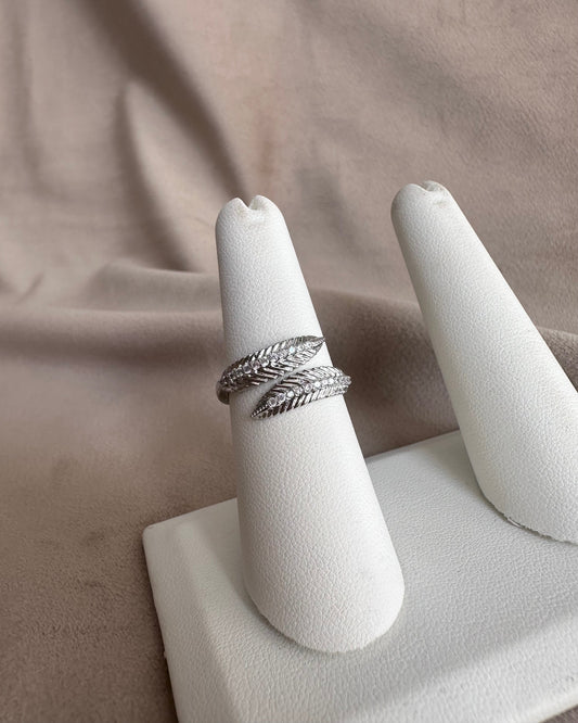 Anillo Hoja Entrelazado Plata