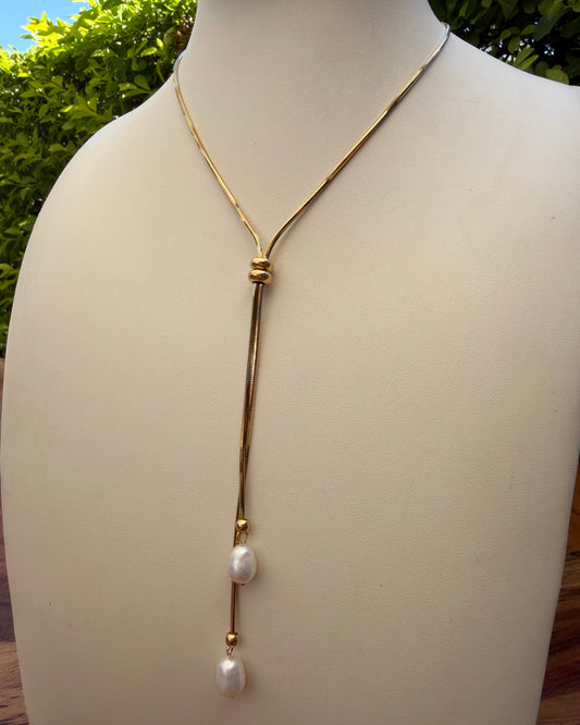 Collar Corbatero Perlas