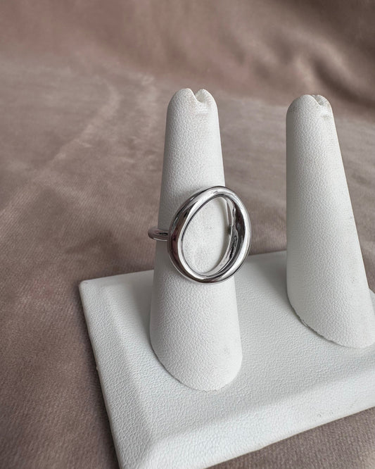 Anillo Oval Med Plata