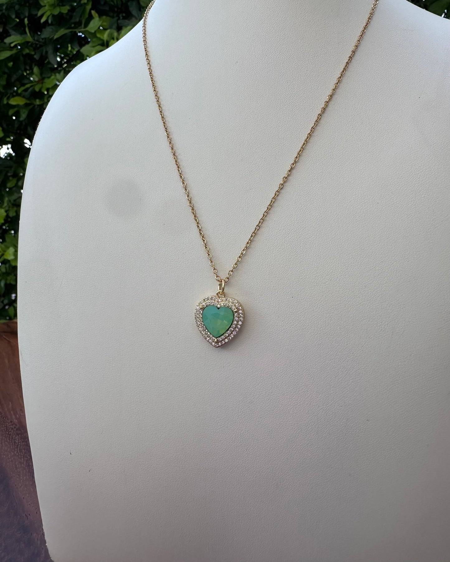 Collar Corazón Verde