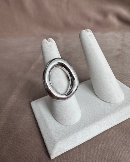 Anillo Oval Grande Plata