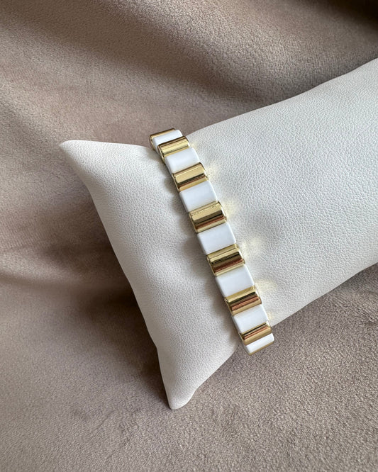 Pulsera Bloques Blanca