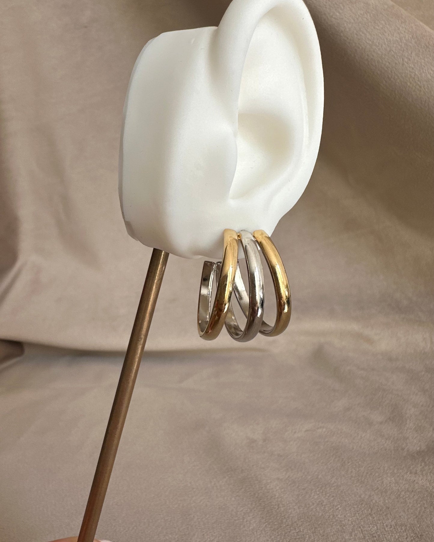 Arracada Triple Maxi Bicolor