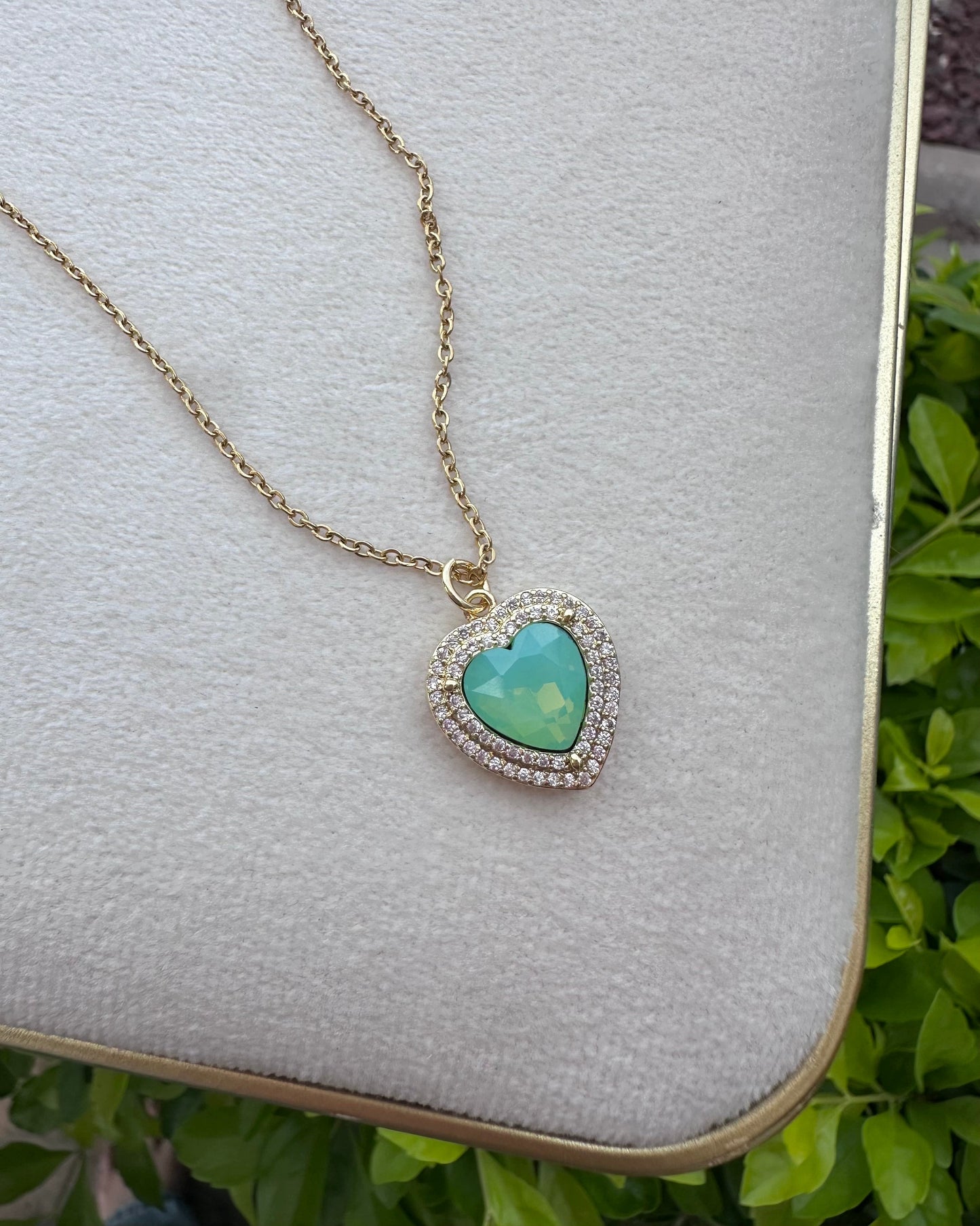 Collar Corazón Verde