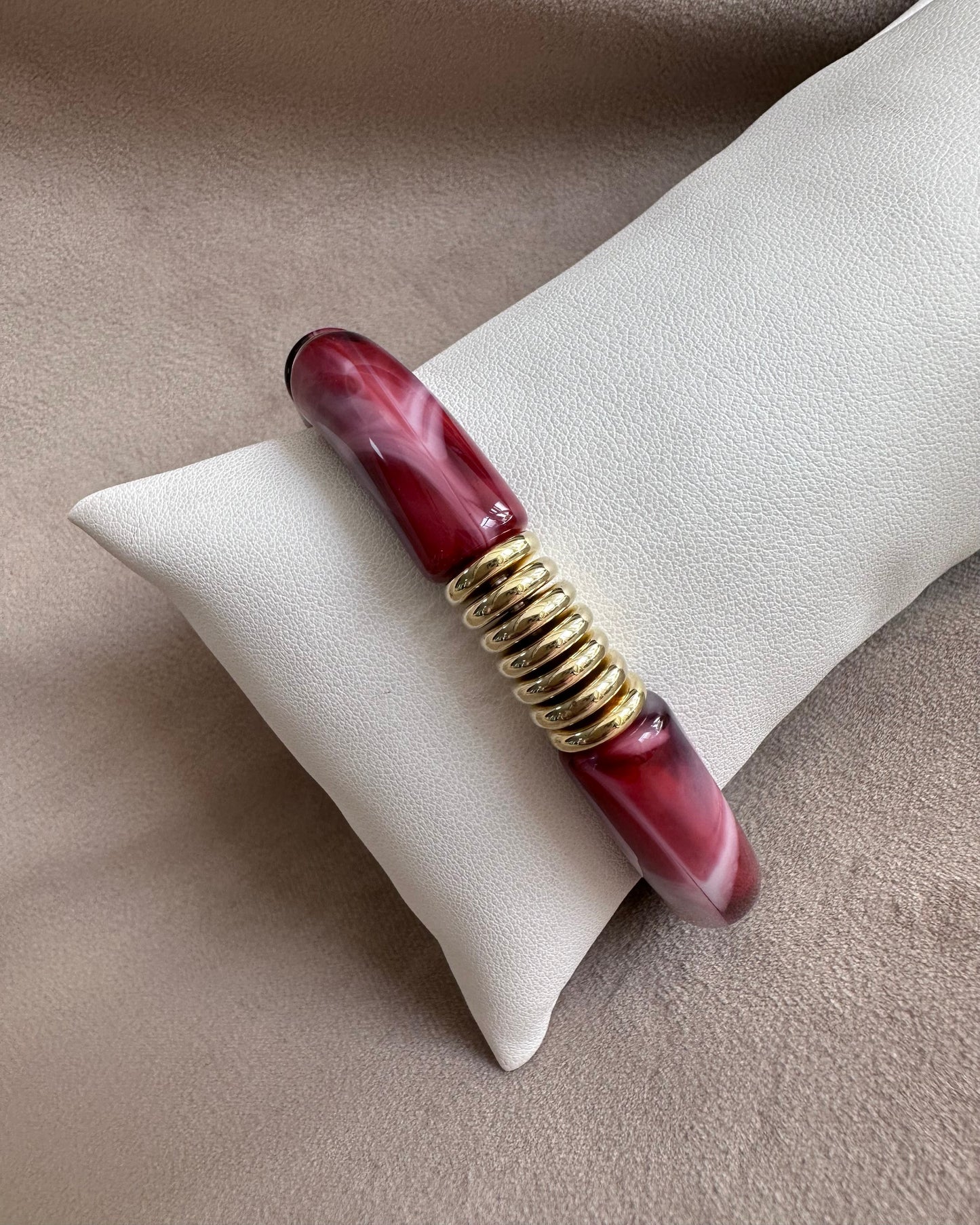 Pulsera Acrílico Burgundy