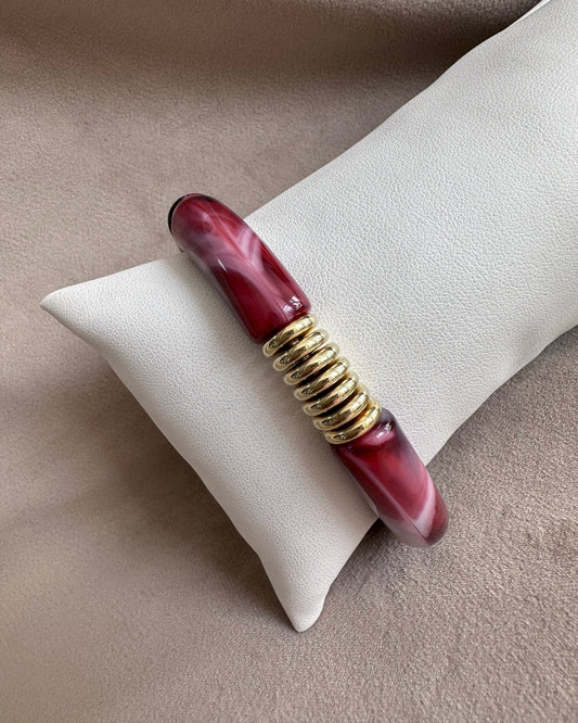 Pulsera Acrílico Burgundy