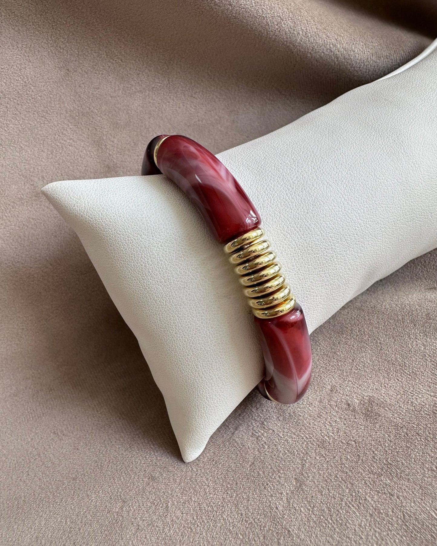 Pulsera Acrílico Burgundy