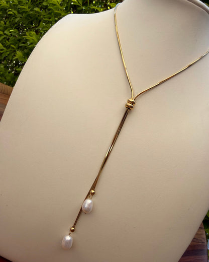 Collar Corbatero Perlas