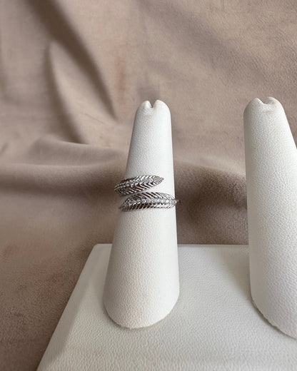 Anillo Hoja Entrelazado Plata