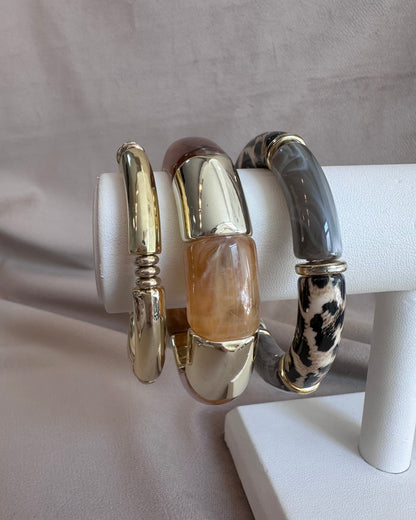 Pulsera Acrílico Gris Print