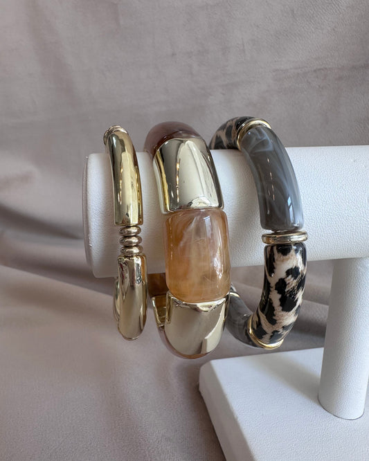 Pulsera Acrílico Gris Print