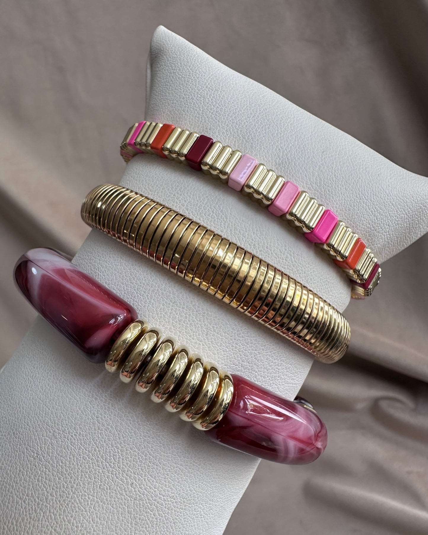 Pulsera Acrílico Burgundy