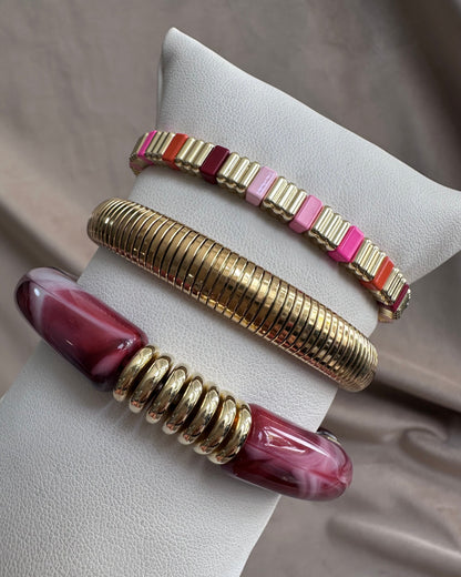 Pulsera Acrílico Burgundy