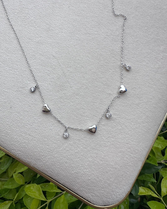Collar Corazones Brillos