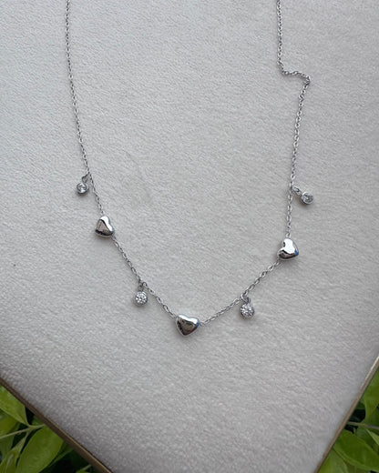 Collar Corazones Brillos