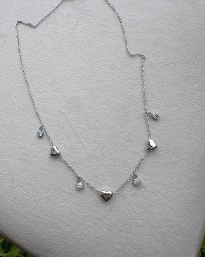 Collar Corazones Brillos