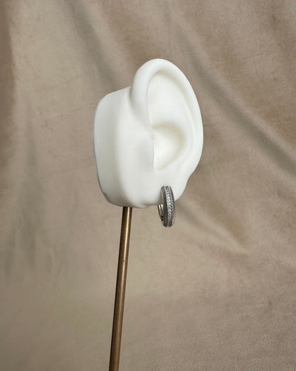 Arracada Plata Linea Brillo