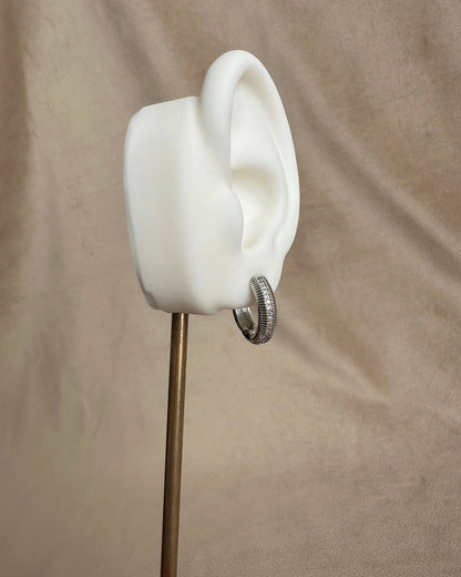 Arracada Plata Linea Brillo