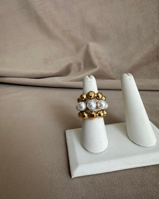 Anillo Chunky Perlas