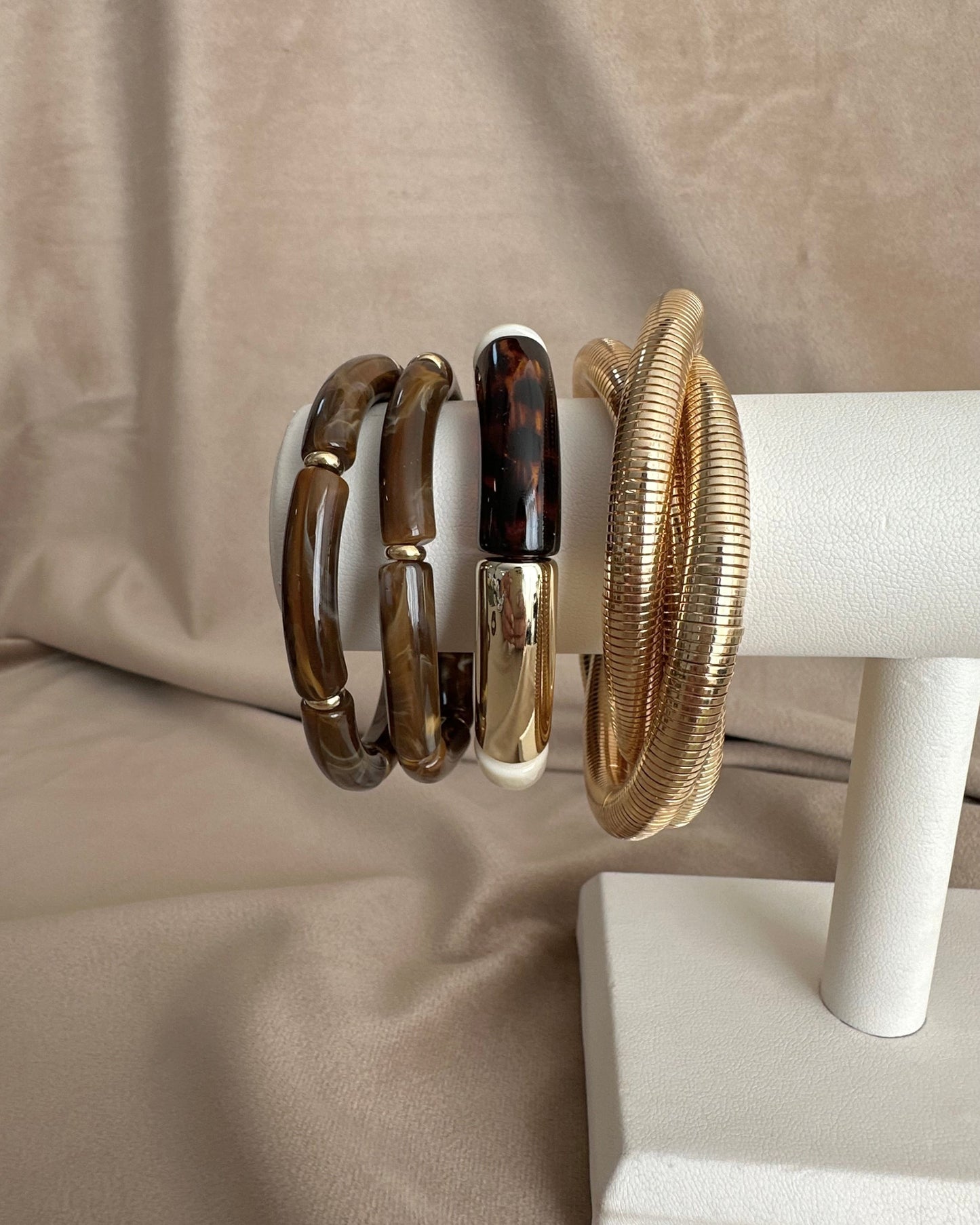 Pulsera Acrílico Café Beige