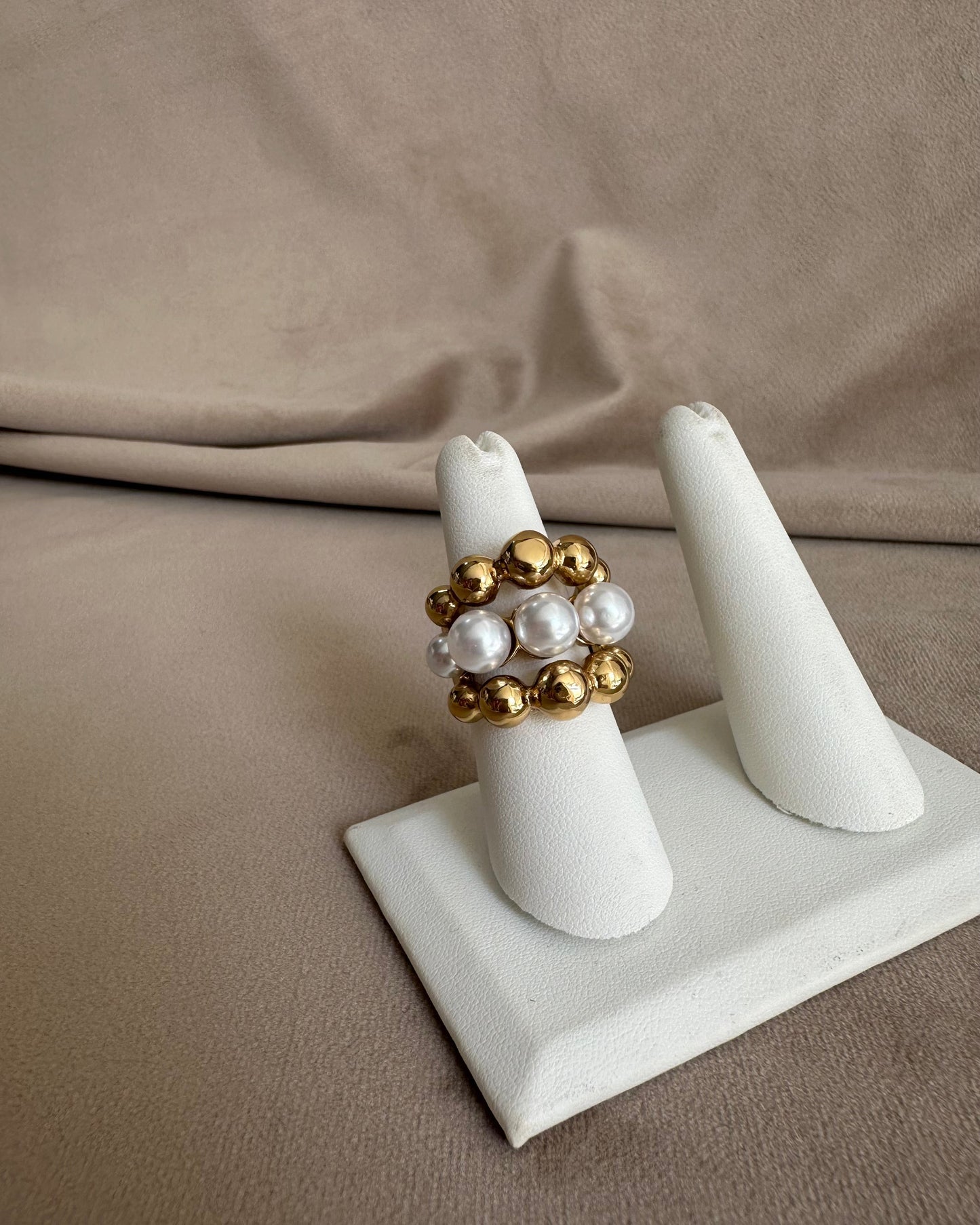 Anillo Chunky Perlas